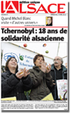 Miniature de la Une du journal l'Alsace du 17 Avril 2011 : Tchernobyl, 18 ans de solidarité alsacienne