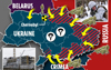 Carte des tensions Ukraine - Russie